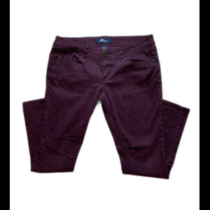 Styte Dark Purple Cheetah Pants Junior Size 13 Have Stretch Stylish Unique